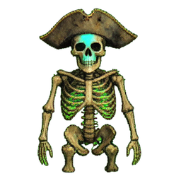 Piratenskelett (Atmosphärisch) — 256×256 Pixel-Art-Sprite