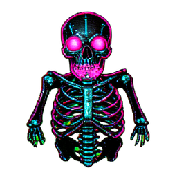 Pirate Skeleton (Cyberpunk) - 256x256 pixel art sprite