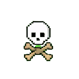 Piratenskelett (Niedrigauflösung) — 256×256 Pixel-Art-Sprite