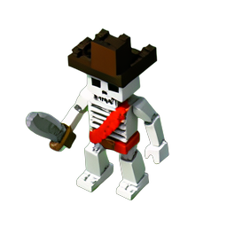 Pirate Skeleton (Voxel) - 256x256 pixel art sprite