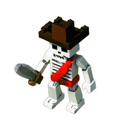 Piratenskelett (Voxel) — 256×256 Pixel-Art-Sprite