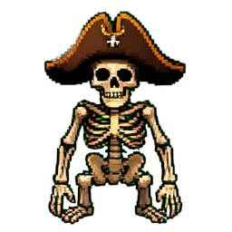 Pirate Skeleton - 256x256 pixel art sprite