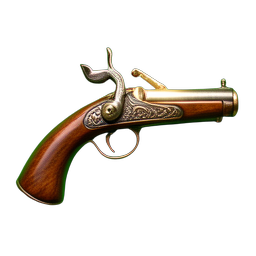 Pistol (HD-2D) — 256×256 pixel art sprite