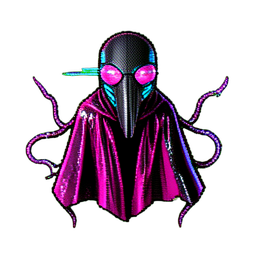 Doctor de la Peste (Cyberpunk) — sprite pixel art 256×256