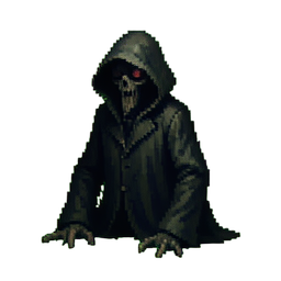 Monstruo del Doctor de la Peste — sprite pixel art 256×256
