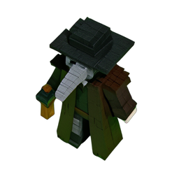Plague Doctor (Voxel) - 256x256 pixel art sprite