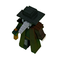 Plague Doctor (Voxel) — 256×256 pixel art sprite