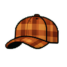 Casquette à carreaux — sprite pixel art 256×256