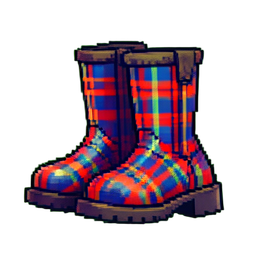 Bottes à carreaux — sprite pixel art 256×256