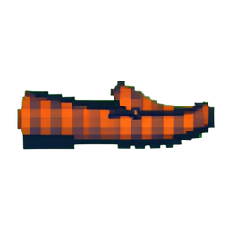 チェックのローファー — 256×256 ピクセルアートスプライト
