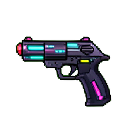プラズマ拳銃 コンパクト — 256×256 ピクセルアートスプライト