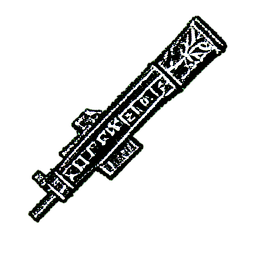 Fusil Plasma (1-bit) — sprite pixel art 256×256