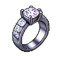 Anel de coquetel de platina — sprite pixel art 256×256