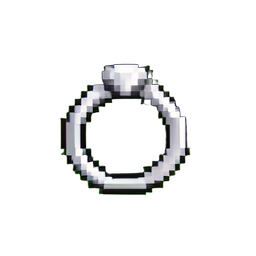 Anel de selo de platina — sprite pixel art 256×256