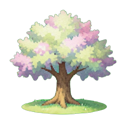 プラムの木 — 256×256 ピクセルアートスプライト