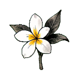 Plumeria Frangipani — 256×256 Pixel-Art-Sprite