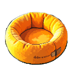 Plüschbett rund — 256×256 Pixel-Art-Sprite