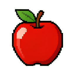 Pomme empoisonnée — sprite pixel art 256×256