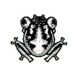Giftige Frosch (1-Bit) — 256×256 Pixel-Art-Sprite