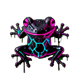 Giftige Frosch (Cyberpunk) — 256×256 Pixel-Art-Sprite