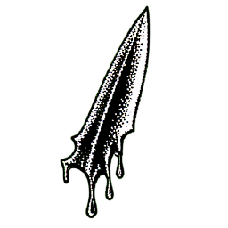 Espada de veneno (1-bit) — sprite pixel art 256×256