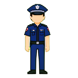 Polizist — 256×256 Pixel-Art-Sprite