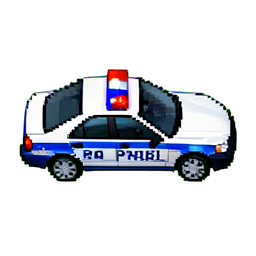 警察巡逻车 — 256×256 像素游戏素材