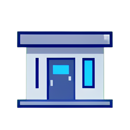 Bâtiment de la police — sprite pixel art 256×256