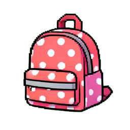 Mochila de lunares — sprite pixel art 256×256