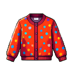 Cardigan de lunares — sprite pixel art 256×256