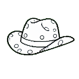 Sombrero vaquero de lunares — sprite pixel art 256×256