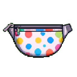 Fanny pack de lunares — sprite pixel art 256×256