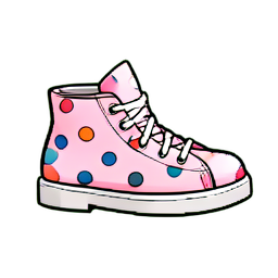 Baskets hautes à pois — sprite pixel art 256×256