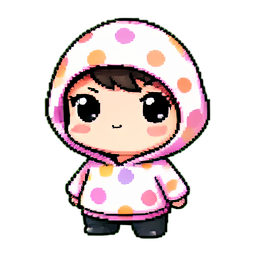 Gepunktter Hoodie — 256×256 Pixel-Art-Sprite