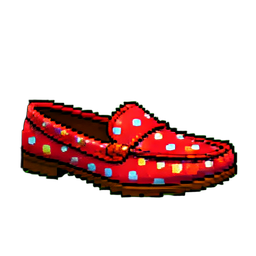 Mocasines de lunares — sprite pixel art 256×256
