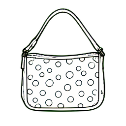 Bolso de lunares mensajero — sprite pixel art 256×256