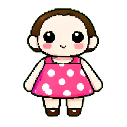 Mini falda de lunares — sprite pixel art 256×256