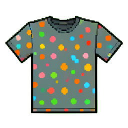 Camiseta de lunares — sprite pixel art 256×256