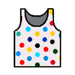Camiseta sin mangas de lunares — sprite pixel art 256×256