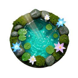 Étang (HD-2D) — sprite pixel art 256×256