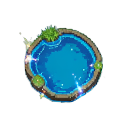 Agua quieta del estanque — sprite pixel art 256×256