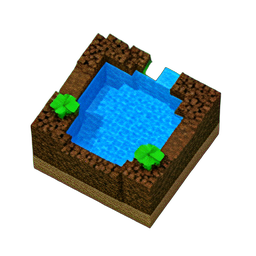 Pond (Voxel) - 256x256 pixel art sprite