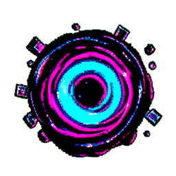 Portal Blau (Cyberpunk) — 256×256 Pixel-Art-Sprite