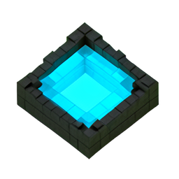 Portal Blue (Voxel) - 256x256 pixel art sprite