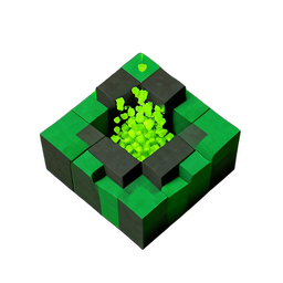بوابة خضراء (Voxel) — رسم بكسل 256×256