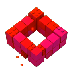 Portal Red (Voxel) - 256x256 pixel art sprite