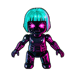 Possessed Doll (Cyberpunk) - 256x256 pixel art sprite
