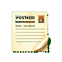 Sello postal vintage — sprite pixel art 256×256