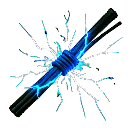 Ligne d'alimentation (VFX) — sprite pixel art 256×256