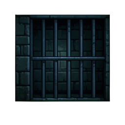 감옥 벽 — 256×256 픽셀 아트 스프라이트